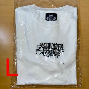 L 白 GAKKIN × BUDSPOOL CLASSIC LOGO S/S Tee ガッキン 舐達麻 ロゴ 花罰 Tシャツ 中目黒 POP-UP