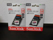 【未開封新品】 SanDisk micro SD 128GB 新品 マイクロ SD カード　2枚　140MB/秒_画像1