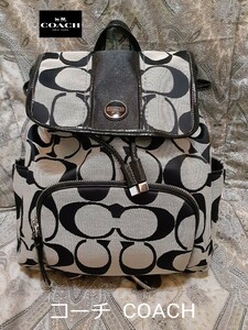  Coach signature COACH original leather combination / rucksack bag 