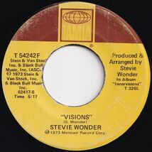 Stevie Wonder Living For The City / Visions Tamla US T 54242F 206482 SOUL ソウル レコード 7インチ 45_画像2