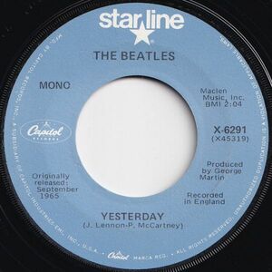 Beatles Yesterday / Act Naturally Capitol US X-6291 206570 ROCK POP ロック ポップ レコード 7インチ 45