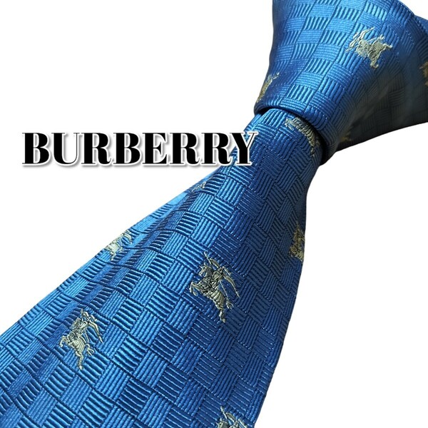 ★BURBERRY★　バーバリー　ブルー系　総柄　イタリア製