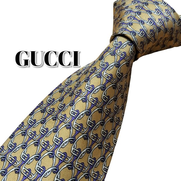 ★GUCCI★　グッチ　イエロー系　総柄　イタリア製