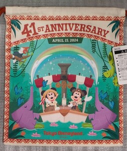 TDR 41周年 ディズニーランド ジャングルクルーズ きんちゃく 巾着 ミッキー ミニー 4月15日発売