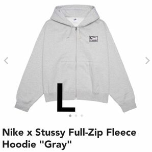 L STUSSY×NIKEフルジップフリースパーカーブラックフーディーナイキxステューシーFLEECE ZIP HOODIE 激安