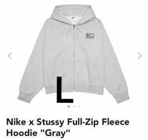 L STUSSY×NIKEフルジップフリースパーカーブラックフーディーナイキxステューシーFLEECE ZIP HOODIE 激安