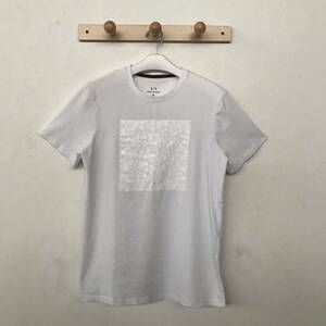 A|X ARMANI EXCHANGE アルマーニ エクスチェンジ メンズ 半袖コットンストレッチTシャツ 前面ロゴプリント 美品 size M