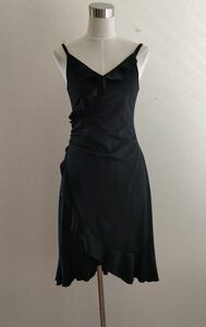 社交ダンス　黒のラテン用ワンピースドレス