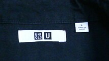 【USED】UNIQLO ユニクロ　ブロード コットン カラーシャツ　長袖　黒 ブラック　Lサイズ　ボタンあり　使用感あり_画像5