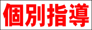 シンプル横型看板「個別指導(赤)」【スクール・教室・塾】屋外可