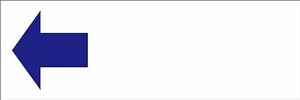 シンプル横型看板「左矢印 余白付(青)」【その他】屋外可