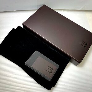 dunhill  ダンヒル 長財布 小銭入れ無し レザー 本革 黒 ブラック シルバーロゴ 保存袋 外箱付の画像10