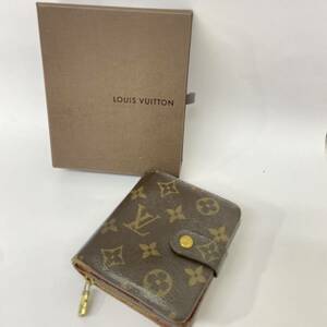 10 LOUIS VUITTON ルイヴィトン モノグラム コンパクトジップ 二つ折り財布 ウォレット 小銭入れ お札入れ ブラウン系 財布