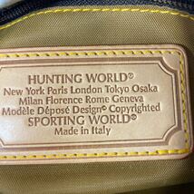 11 ハンティングワールド HUNTING WORLD ミニボストン ハンドバッグ レザー ナイロン グリーン 緑_画像10