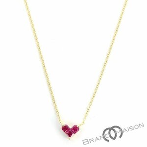 Aランク【スタージュエリー】ミステリーハート/ルビーネックレス/K18YG/41cm/Star Jewelry/レディース/アクセサリー/イエローゴールド