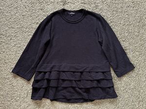  Toriko Comme des Garcons * beautiful goods knitted sweater tops black black frill Anne gola