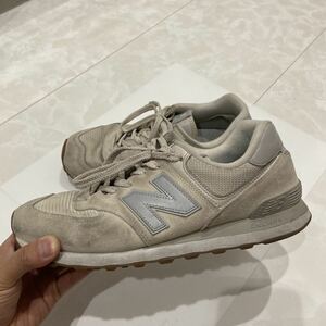 ■本日4/14 20時終了■ニューバランス574 ライトグレー　オフホワイト　28.0cm new balance