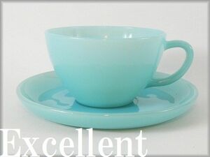  translation have * Fire King / turquoise blue / cup & saucer 