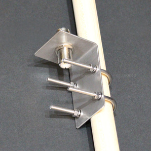 L型 アンテナ基台 ステンレス製 アンテナ 取付 取り付け 基台 無線 金具 固定 ボルト ステー ポール ミラーステー パイプ 縦 横 取付可能の画像5