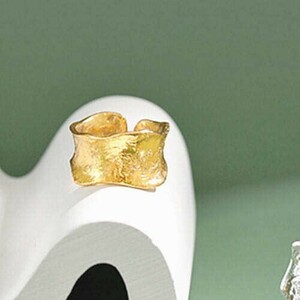新品★送料無料 不規則 凸凹デザイン フリーサイズリング Gold Plated レディース シルバー925刻印 アクセサリー 指輪 ring プレゼント