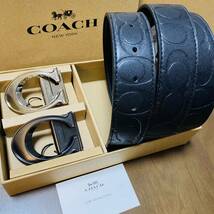 COACHコーチ　新品正規品リバーシブルレザーベルト回転バックル　任意2個_画像2