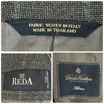 Brooks Brothers ブルックスブラザーズ イタリア製生地 REDA レダ 細身 チェック 格子 テーラードジャケット Milano グレー 36 S相当_画像7