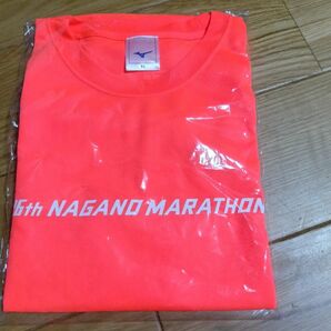 【新品未使用】第２６回長野マラソン　参加　Tシャツ　蛍光オレンジ　XL　ミズノ