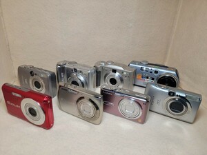 ①１円スタート【９点】コンパクトデジタルカメラ まとめ売り Panasonic CASIO Canon　SONY 等 同梱不可