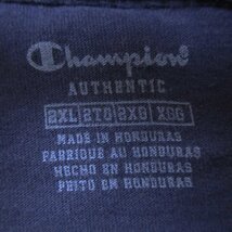 XL/古着 チャンピオン Champion 半袖 ブランド Tシャツ メンズ ビッグロゴ 大きいサイズ ロング丈 クルーネック 紺 ネイビー 24apr05 中古_画像3