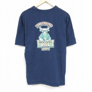 XL/古着 半袖 Tシャツ メンズ トミーバハマ 大きいサイズ コットン クルーネック 紺 ネイビー 24mar30 中古