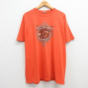 XL/古着 半袖 Tシャツ メンズ バイクウィーク デイトナビーチ コットン クルーネック オレンジ 24mar30 中古