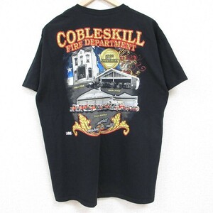 XL/古着 半袖 Tシャツ メンズ 車 コットン クルーネック 黒 ブラック 24apr01 中古