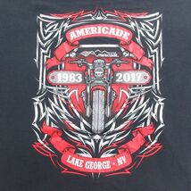 XL/古着 半袖 Tシャツ メンズ バイク AMERICADE 大きいサイズ コットン クルーネック 黒 ブラック 24apr01 中古_画像4