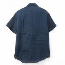 XL/古着 半袖 ワーク シャツ メンズ 00s デッドストック ロング丈 紺 ネイビー 24apr01 中古 トップス_画像2