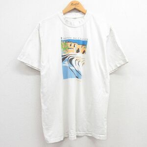 XL/古着 半袖 ビンテージ Tシャツ メンズ 90s アルトスデチャウヴォン コットン クルーネック 白 ホワイト 24apr02 中古