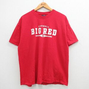 XL/古着 半袖 ビンテージ Tシャツ メンズ 00s BIGRED 大きいサイズ コットン クルーネック 赤 レッド 24apr02 中古