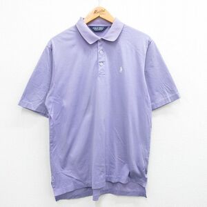 XL/古着 ラルフローレン ポロゴルフ 半袖 ブランド ポロ シャツ メンズ 90s ワンポイントロゴ コットン 紫 パープル 24apr02 中古 トップス