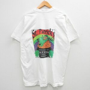 XL/古着 フルーツオブザルーム 半袖 ビンテージ Tシャツ メンズ 90s セントパトリックス コットン クルーネック 白 ホワイト 24apr02 中古