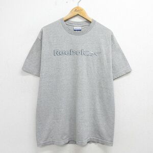 XL/古着 リーボック 半袖 ビンテージ Tシャツ メンズ 00s ビッグロゴ クルーネック グレー 霜降り 24apr02 中古