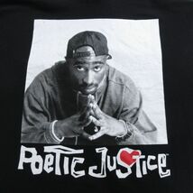 L/古着 半袖 Tシャツ パーカー メンズ 映画 ポエティックジャスティス トゥパック 2パック 2PAC コットン 黒 ブラック spe 24apr02 中古_画像3