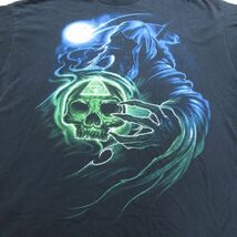 XL/古着 半袖 Tシャツ メンズ 死神 大きいサイズ コットン クルーネック 黒 ブラック 24apr02 中古_画像2