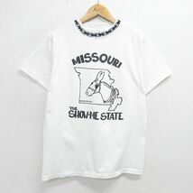 M/古着 半袖 ビンテージ Tシャツ メンズ 90s 馬 ミズーリ コットン クルーネック 白他 ホワイト 24apr03 中古_画像1