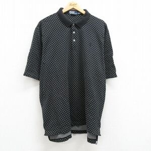 XL/古着 ラルフローレン 半袖 ブランド ポロ シャツ メンズ 90s ワンポイントロゴ 大きいサイズ コットン 黒他 ブラック spe 24apr04 中古