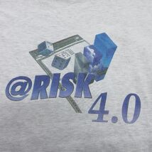 XL/古着 ヘインズ 半袖 ビンテージ Tシャツ メンズ 00s PARISADE RISK ソフトウェア クルーネック 薄グレー 霜降り spe 24apr04 中古_画像4