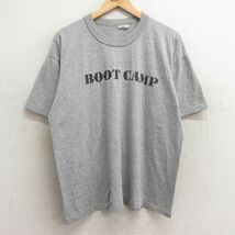 XL/古着 半袖 ビンテージ Tシャツ メンズ 90s BOOT CAMP クルーネック グレー 霜降り 24apr05 中古_画像1