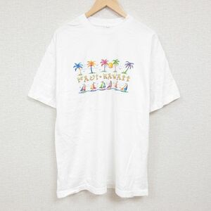 XL/古着 半袖 Tシャツ メンズ ハワイ 大きいサイズ コットン クルーネック 白 ホワイト 24apr06 中古