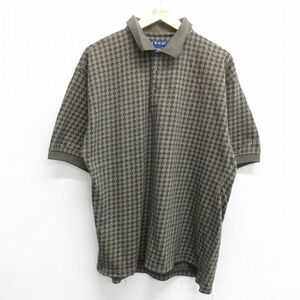 XL/古着 IZOD 半袖 ブランド ポロ シャツ メンズ ワンポイントロゴ コットン 濃茶系他 ブラウン 24apr06 中古 トップス