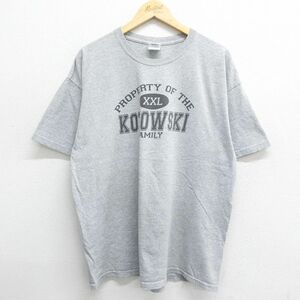 XL/古着 半袖 ビンテージ Tシャツ メンズ 00s KOTOWSKI 大きいサイズ クルーネック グレー 霜降り 24apr06 中古