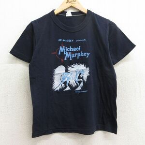 M/古着 半袖 ビンテージ ロック バンド Tシャツ メンズ 70s マイケルマーティンマーフィー クルーネック 紺 ネイビー 24apr08 中古