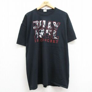 XL/古着 フルーツオブザルーム 半袖 ロック バンド Tシャツ メンズ ビリージョエル 大きいサイズ コットン クルーネック 黒 ブラック 24apr